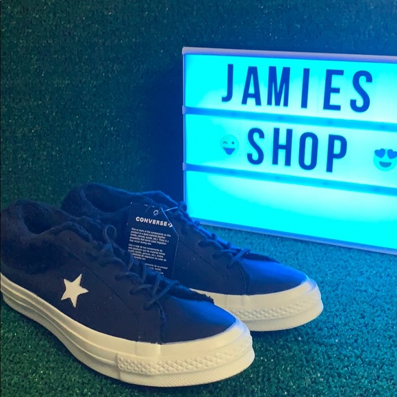 Converse Shoes - New converse one star OX black with fur